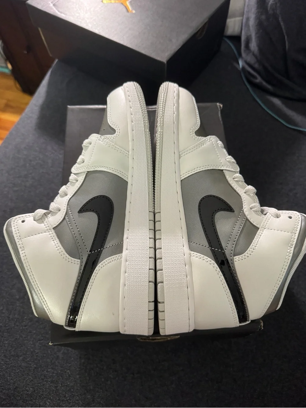 Nike Air Jordan 1 Mid — White, Gray & Black